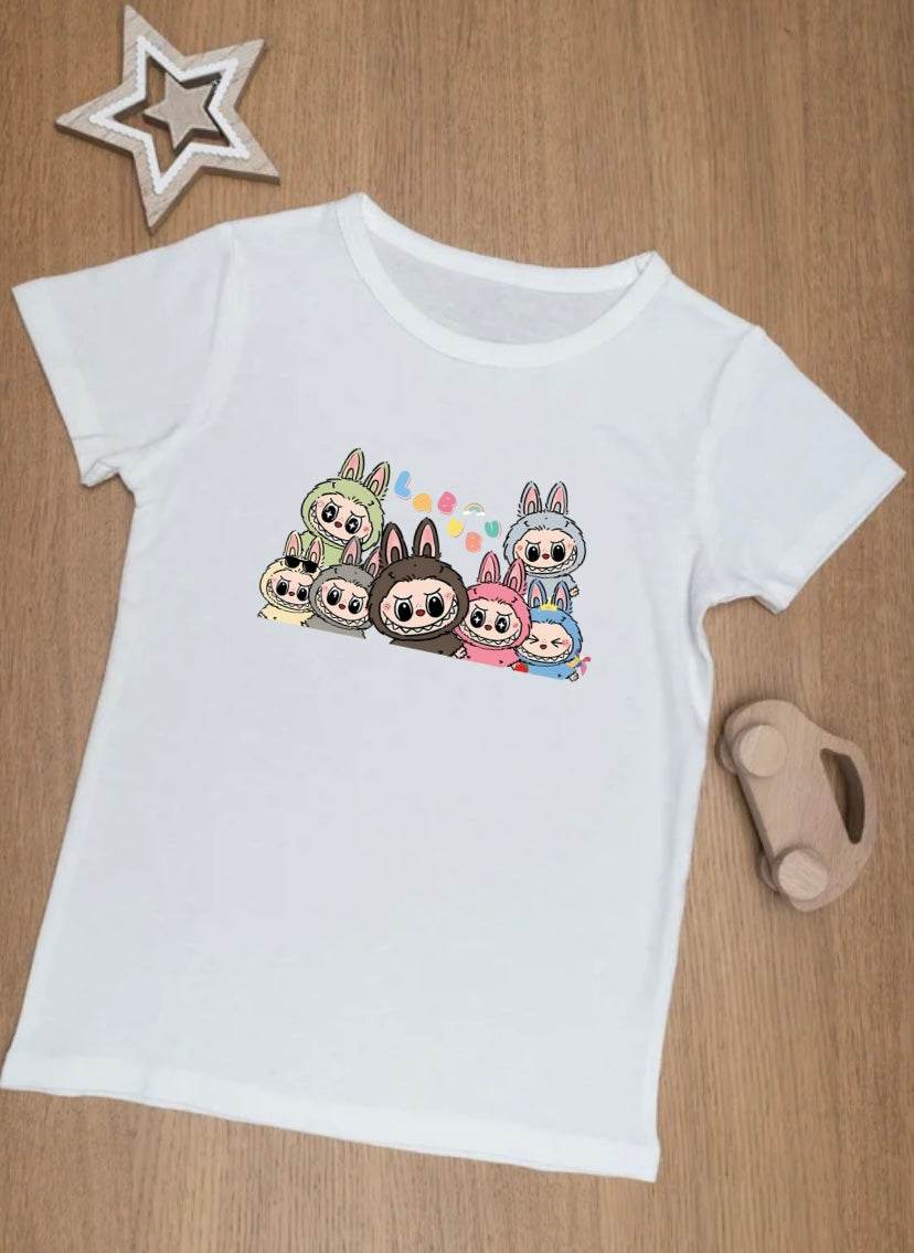 Children’s Labubu printed t shirts 5 designs available - Pj prints barnsley