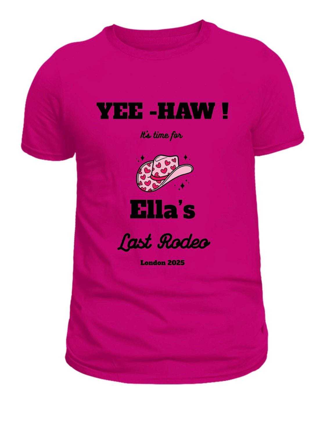 Personalised last rodeo cowgirl custom hen do T-shirt - Pj prints barnsley