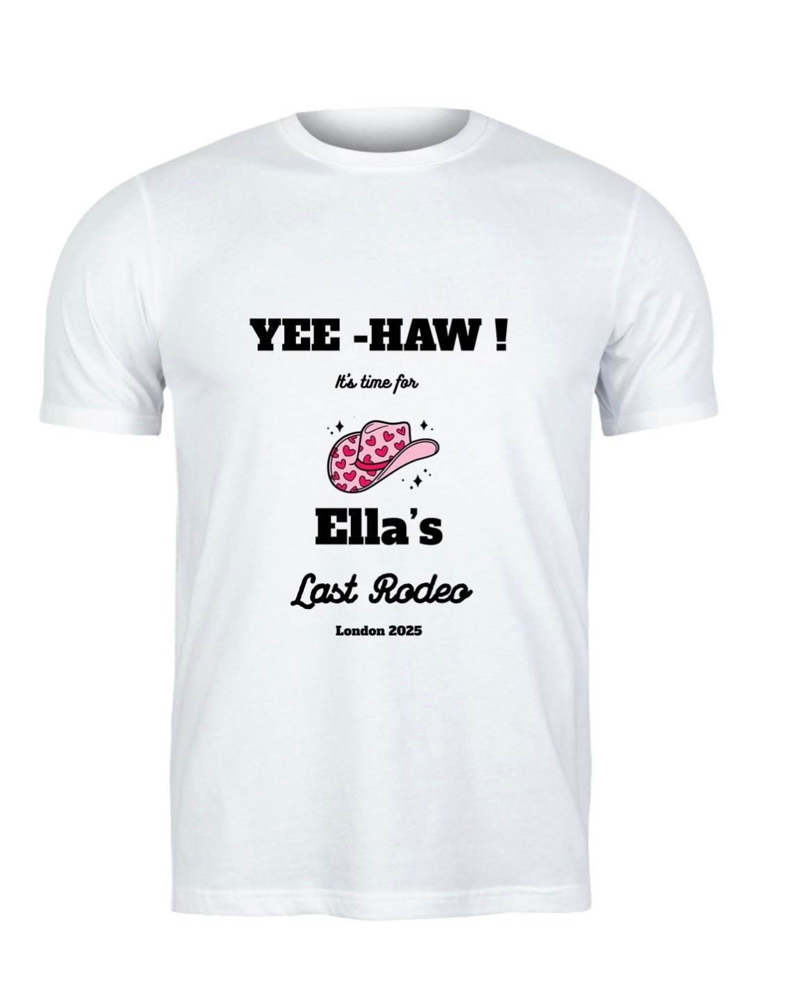 Personalised last rodeo cowgirl custom hen do T-shirt - Pj prints barnsley
