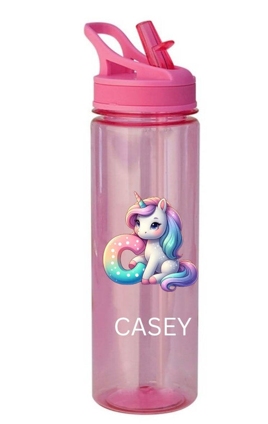 Personalised pink 700 ml water bottle- any design available - Pj prints barnsley