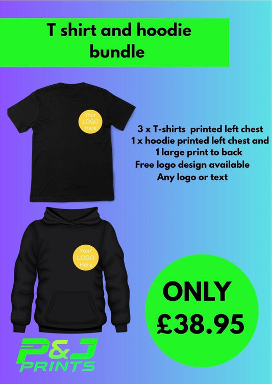 printed work wear T-shirt and hoodie bundle - Pj prints barnsley