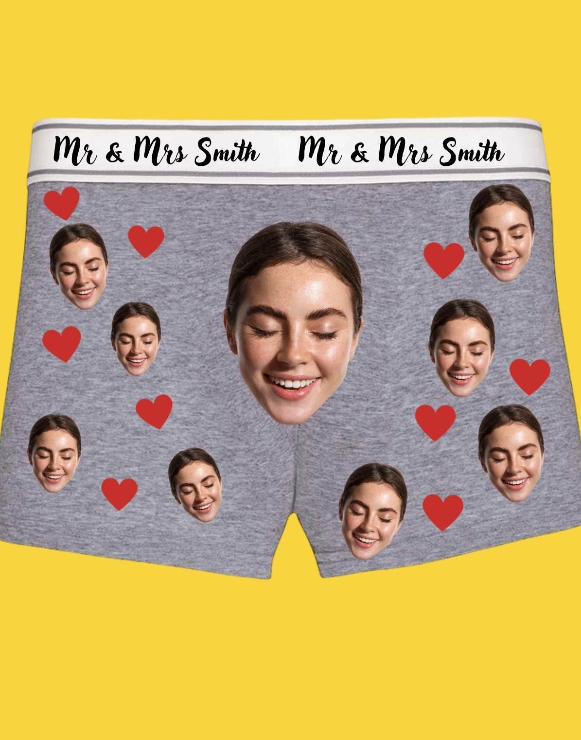 Personalised- wedding day face on boxer shorts - Pj prints barnsley
