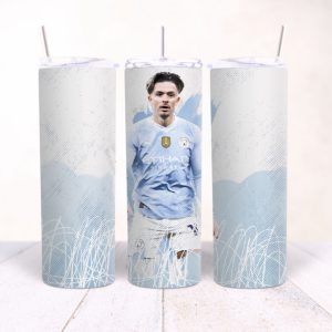 Jack Grealish 20oz Football Tumbler – Stainless Steel Insulated Cup for Manchester City & England Fans