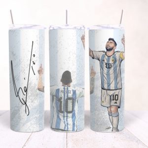 Buy Messi 20oz Football Tumbler | Stainless Steel Insulated Sports Drink Cup for Fans
