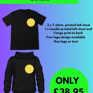 printed work wear T-shirt and hoodie bundle - Pj prints barnsley